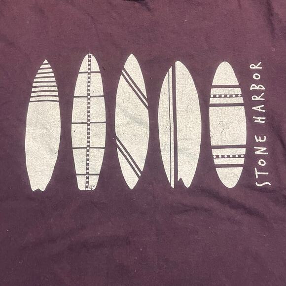 Stone‎ Harbor Men Large Surf Boards Destination T Shirt Faded Black Short Sleeve - Picture 1 of 8